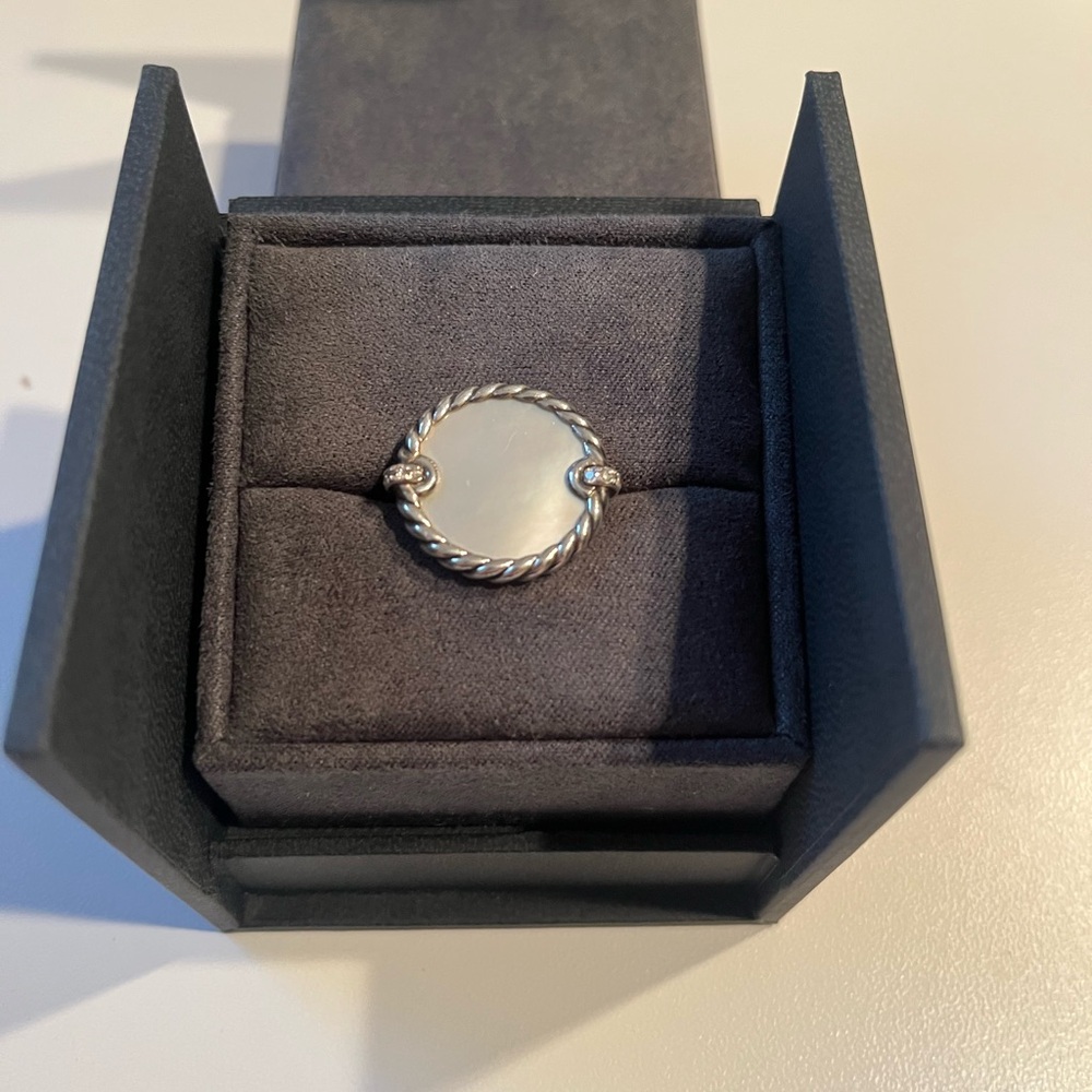 Diamond and Mother of Pearl David Yurman Elemis Ring Size 10